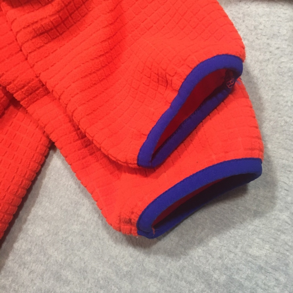 Lands End Womens XL Grid Fleece Full Zip Up Jacket Orange Blue Colorful EUC - Picture 11 of 12